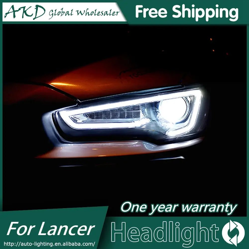 Car For Mitsubishi Lancer EX 2008 - 2016 Headlights DRL Hella LED Bi Xenon Bulb Fog Lights Car Accessory Lancer Head Lamp - PureGlamSpin