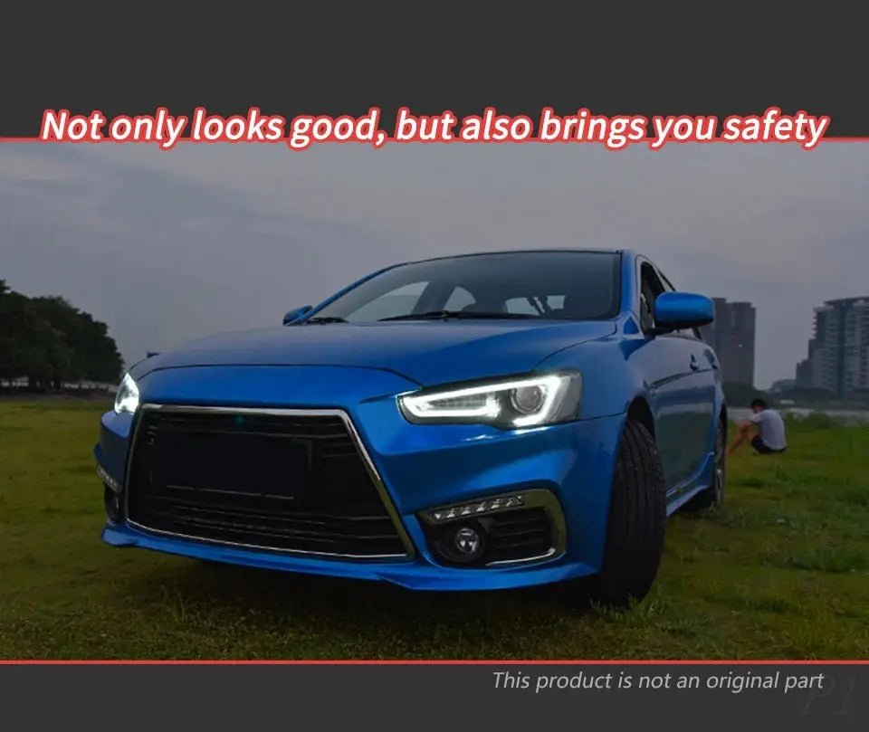 Car For Mitsubishi Lancer EX 2008 - 2016 Headlights DRL Hella LED Bi Xenon Bulb Fog Lights Car Accessory Lancer Head Lamp - PureGlamSpin