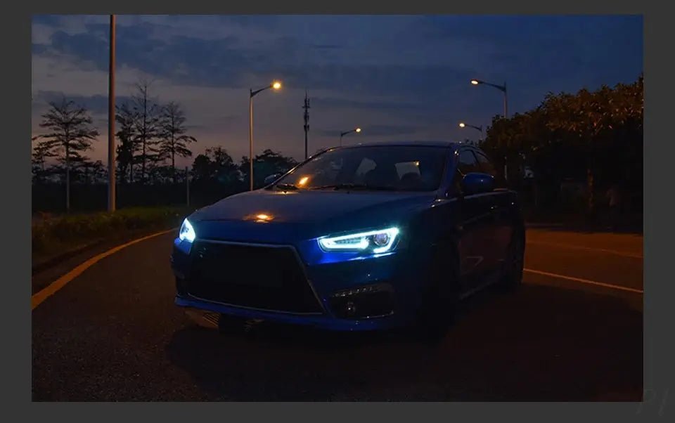 Car For Mitsubishi Lancer EX 2008 - 2016 Headlights DRL Hella LED Bi Xenon Bulb Fog Lights Car Accessory Lancer Head Lamp - PureGlamSpin