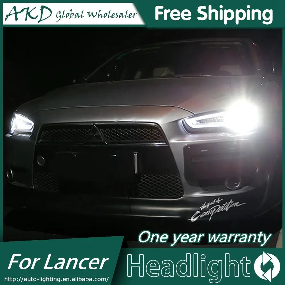 Car For Mitsubishi Lancer EX 2008 - 2016 Headlights DRL Hella LED Bi Xenon Bulb Fog Lights Car Accessory Lancer Head Lamp - PureGlamSpin