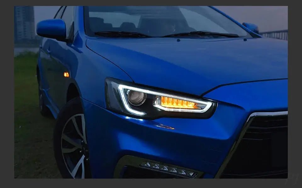 Car For Mitsubishi Lancer EX 2008 - 2016 Headlights DRL Hella LED Bi Xenon Bulb Fog Lights Car Accessory Lancer Head Lamp - PureGlamSpin