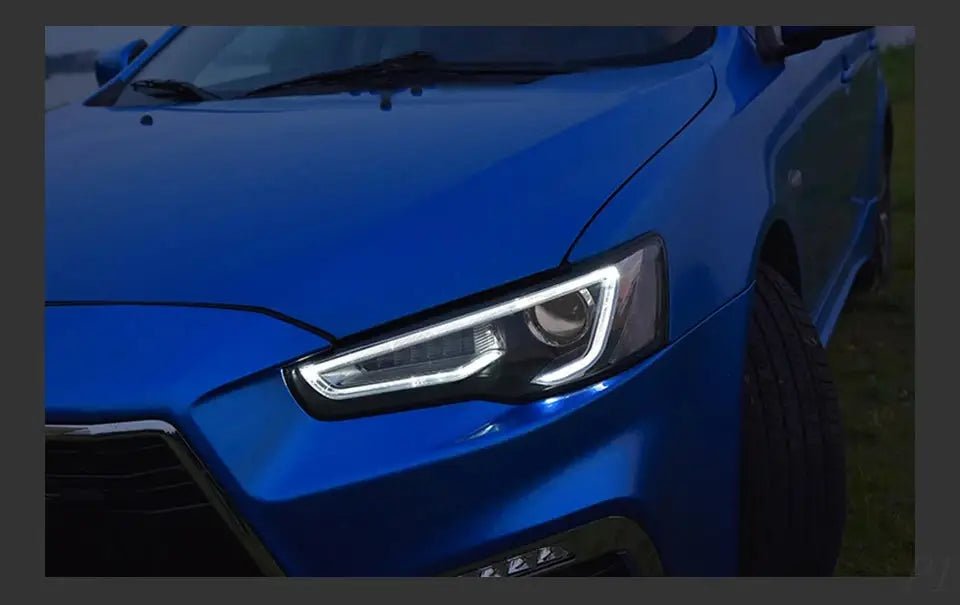 Car For Mitsubishi Lancer EX 2008 - 2016 Headlights DRL Hella LED Bi Xenon Bulb Fog Lights Car Accessory Lancer Head Lamp - PureGlamSpin
