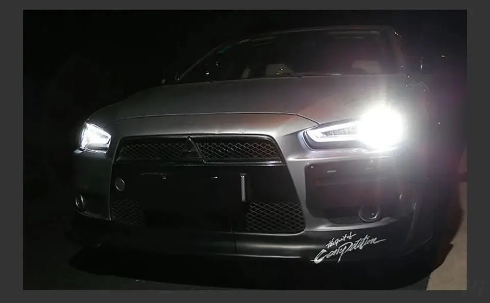 Car For Mitsubishi Lancer EX 2008 - 2016 Headlights DRL Hella LED Bi Xenon Bulb Fog Lights Car Accessory Lancer Head Lamp - PureGlamSpin