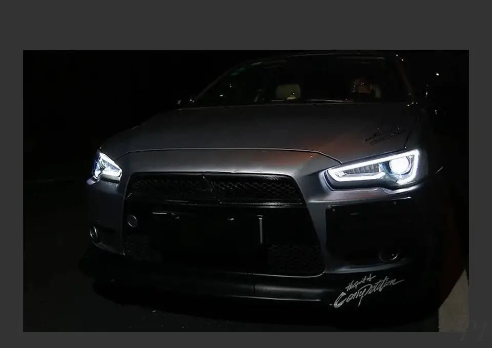 Car For Mitsubishi Lancer EX 2008 - 2016 Headlights DRL Hella LED Bi Xenon Bulb Fog Lights Car Accessory Lancer Head Lamp - PureGlamSpin