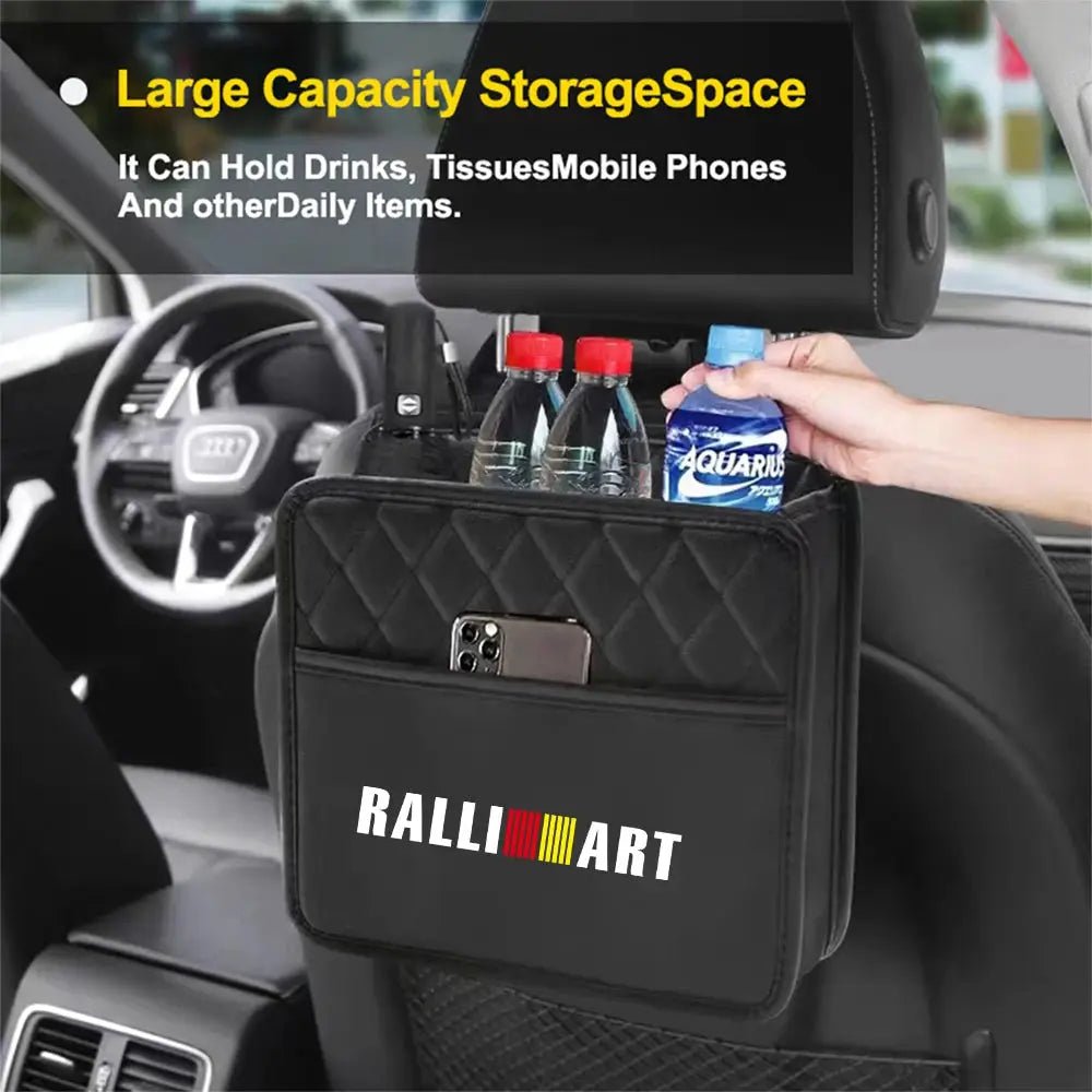 Car Seat Leather Hanging Storage Bag Sundry Organizer Box Auto Stowing Interior Accessories For MITSUBISHI Ralliart Lancer Asx - PureGlamSpin