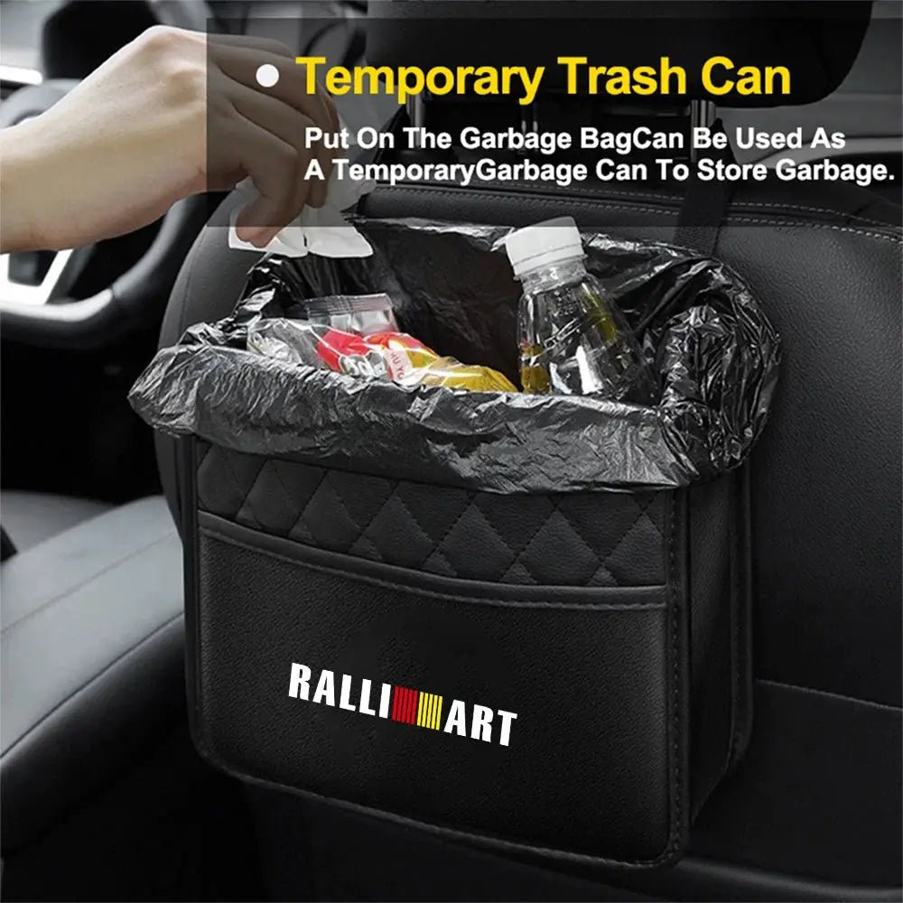 Car Seat Leather Hanging Storage Bag Sundry Organizer Box Auto Stowing Interior Accessories For MITSUBISHI Ralliart Lancer Asx - PureGlamSpin