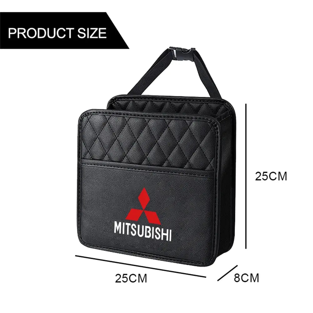 Car Seat Leather Hanging Storage Bag Sundry Organizer Box Auto Stowing Interior Accessories For MITSUBISHI Ralliart Lancer Asx - PureGlamSpin