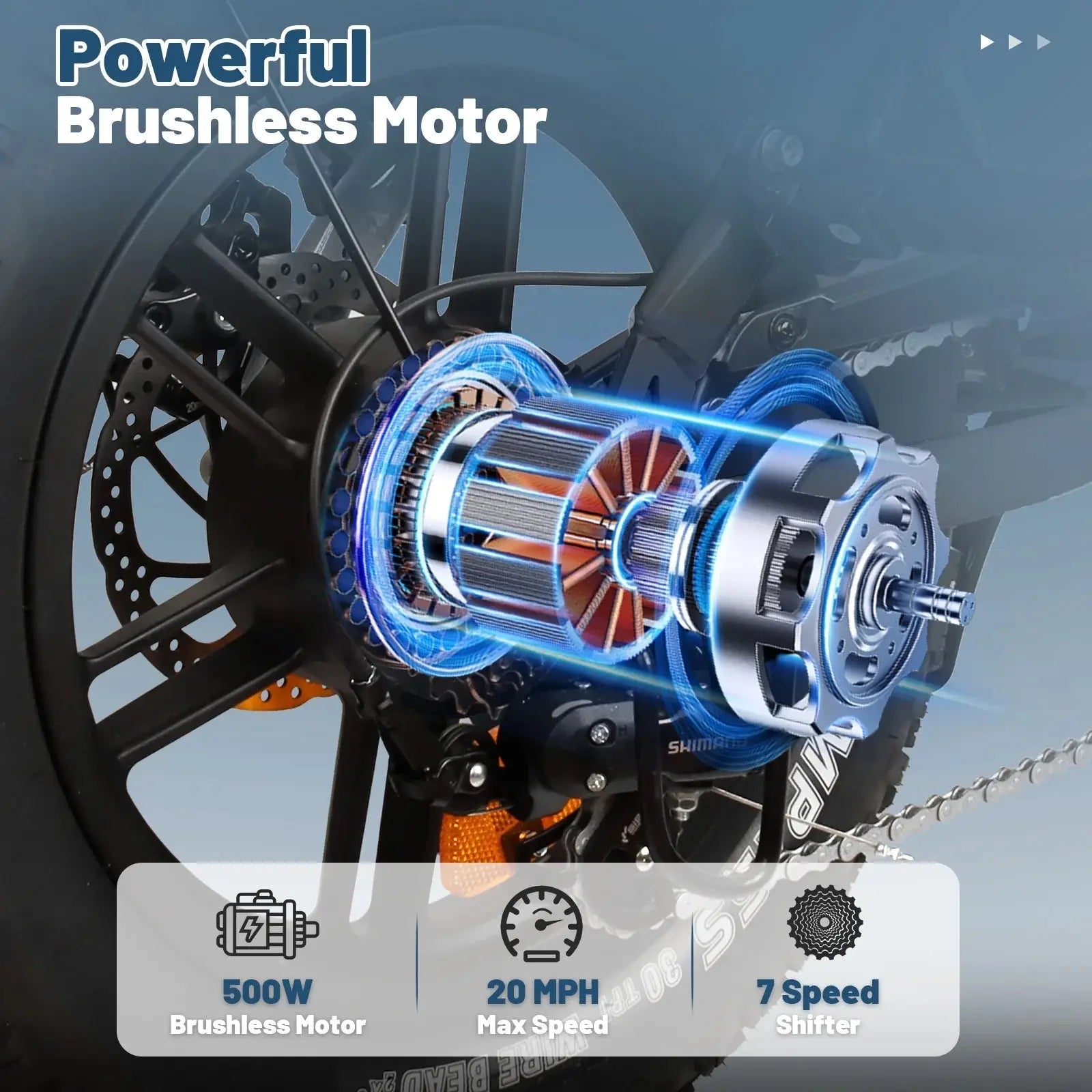 Electric Bike for Adults, 16" Fat Tire Ebike, 500W 20MPH Electric Bicycle, 36V 10.4Ah, E Bike UL2849 - PureGlamSpin