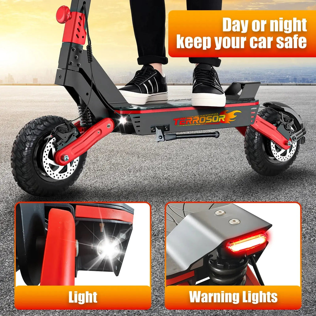 Electric Scooter Adults, 34 Miles Long Range, 28 Mph Max Speed, 11" Off - Road Tires,48V 13AH Big Battery,1200 Motor, Dual Braking - PureGlamSpin