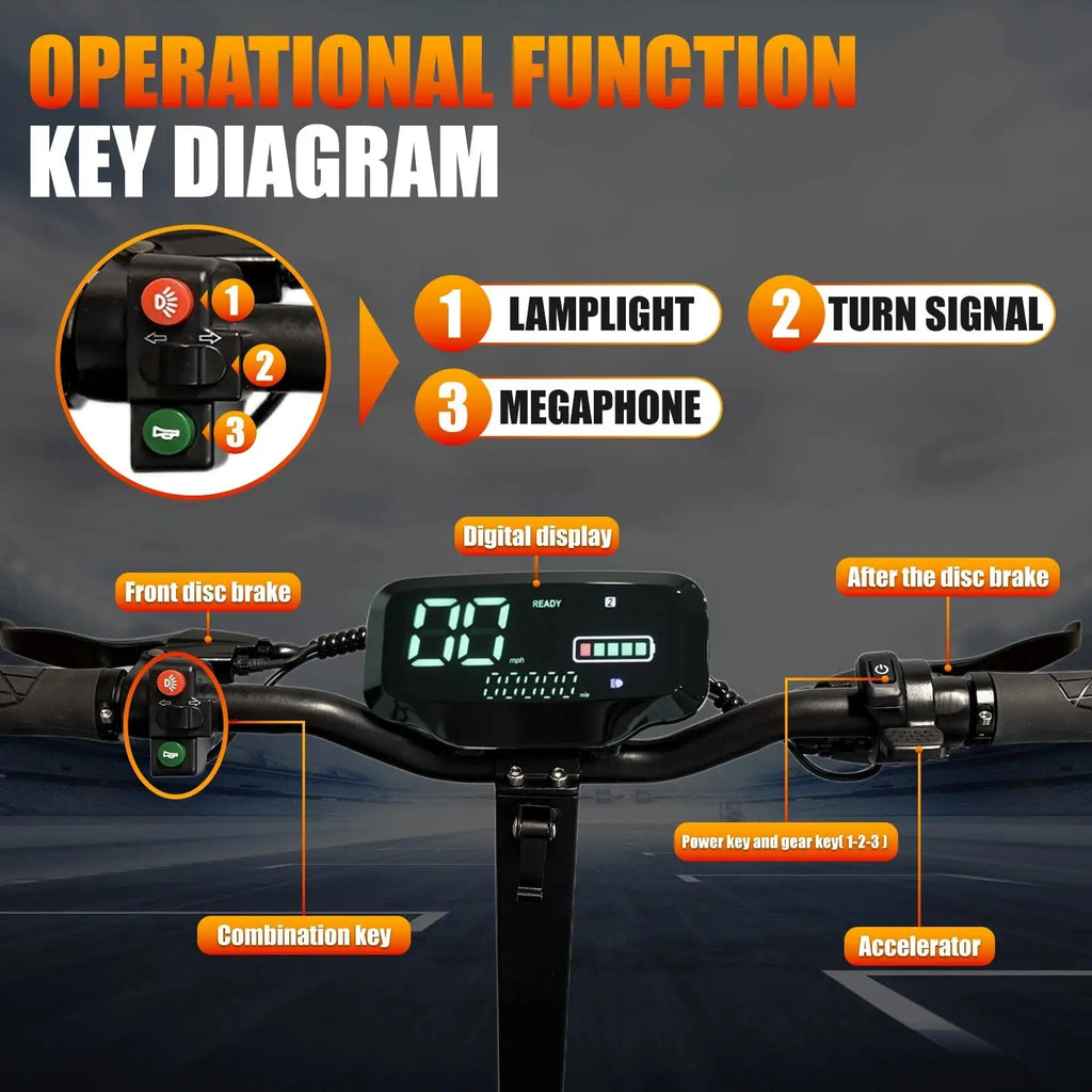 Electric Scooter Adults, 34 Miles Long Range, 28 Mph Max Speed, 11" Off - Road Tires,48V 13AH Big Battery,1200 Motor, Dual Braking - PureGlamSpin