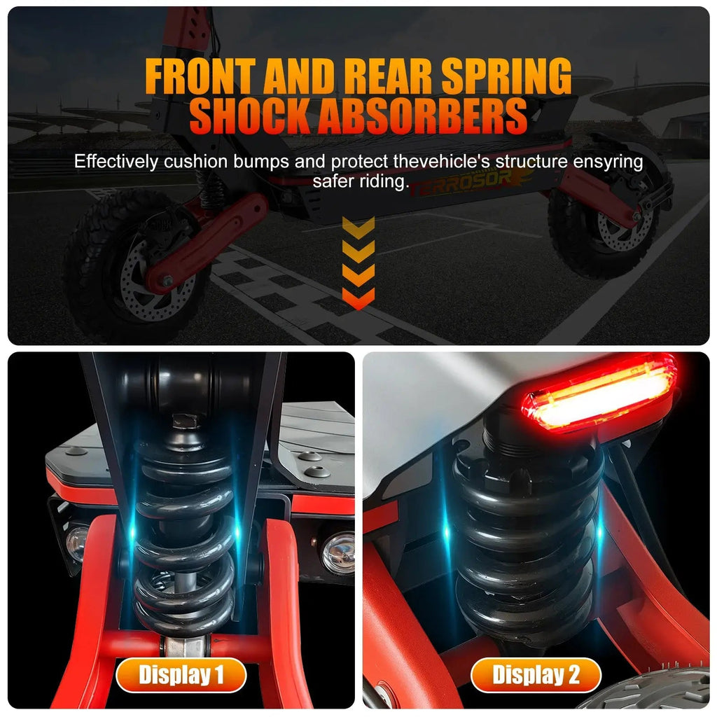 Electric Scooter Adults, 34 Miles Long Range, 28 Mph Max Speed, 11" Off - Road Tires,48V 13AH Big Battery,1200 Motor, Dual Braking - PureGlamSpin