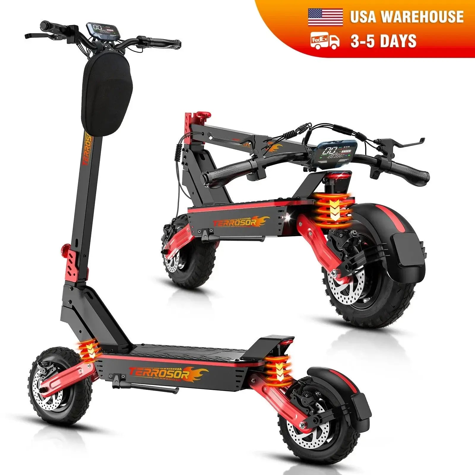 Electric Scooter Adults, 34 Miles Long Range, 28 Mph Max Speed, 11" Off - Road Tires,48V 13AH Big Battery,1200 Motor, Dual Braking - PureGlamSpin