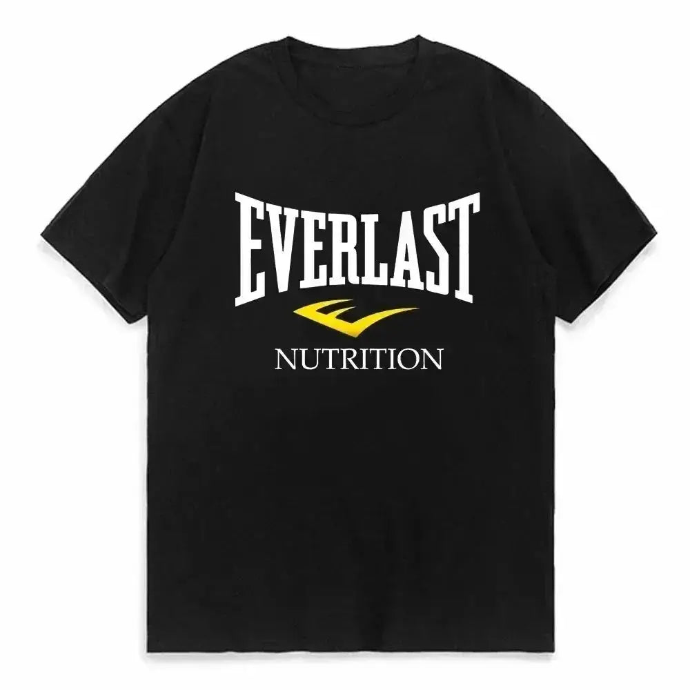 EVERLAST Boxing Logo T-shirt Men Women O Collar Printed Summer Cotton T-shirt Harajuku Street Boys Girls Family Matching Wear - KC’s Way‼️🥊