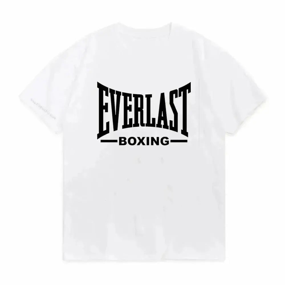 EVERLAST Boxing Logo T-shirt Men Women O Collar Printed Summer Cotton T-shirt Harajuku Street Boys Girls Family Matching Wear - KC’s Way‼️🥊