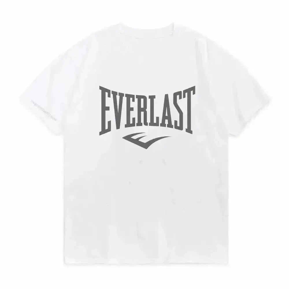EVERLAST Boxing Logo T-shirt Men Women O Collar Printed Summer Cotton T-shirt Harajuku Street Boys Girls Family Matching Wear - KC’s Way‼️🥊