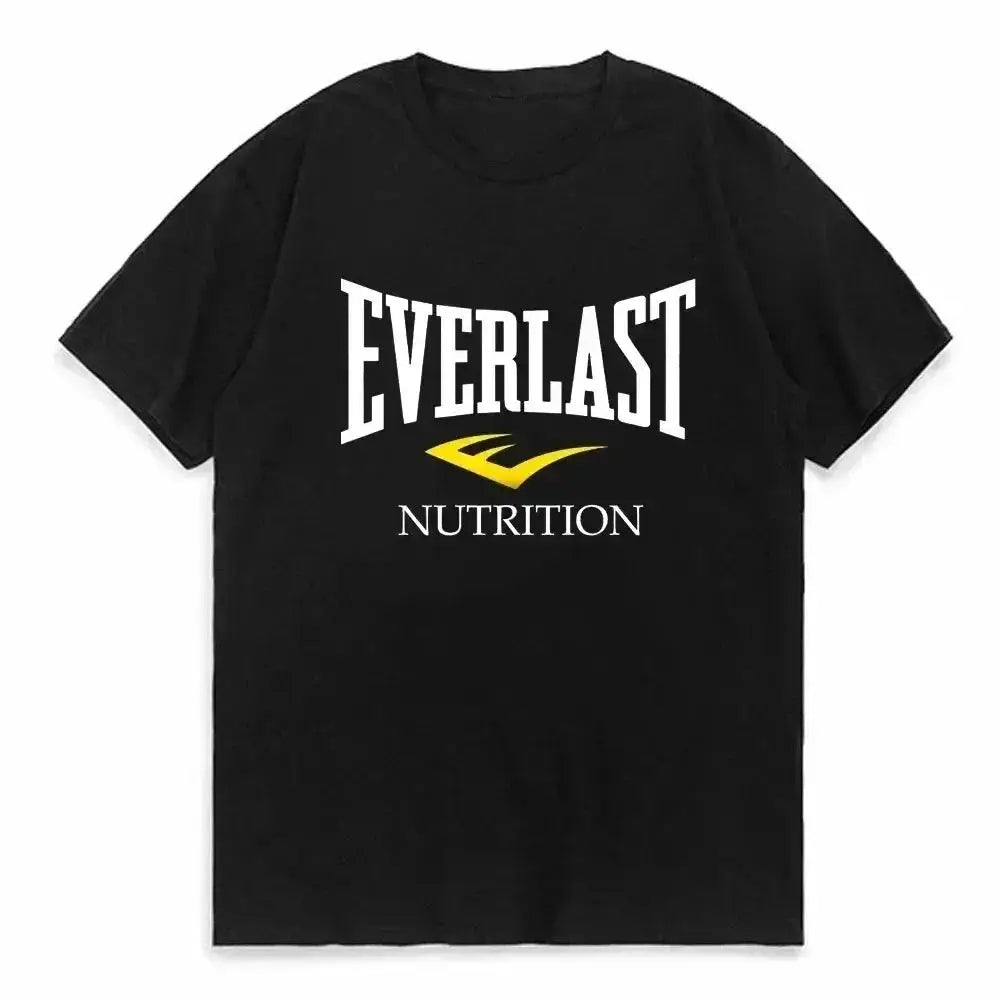 EVERLAST Boxing Logo T-shirt Men Women O Collar Printed Summer Cotton T-shirt Harajuku Street Boys Girls Family Matching Wear - KC’s Way‼️🥊