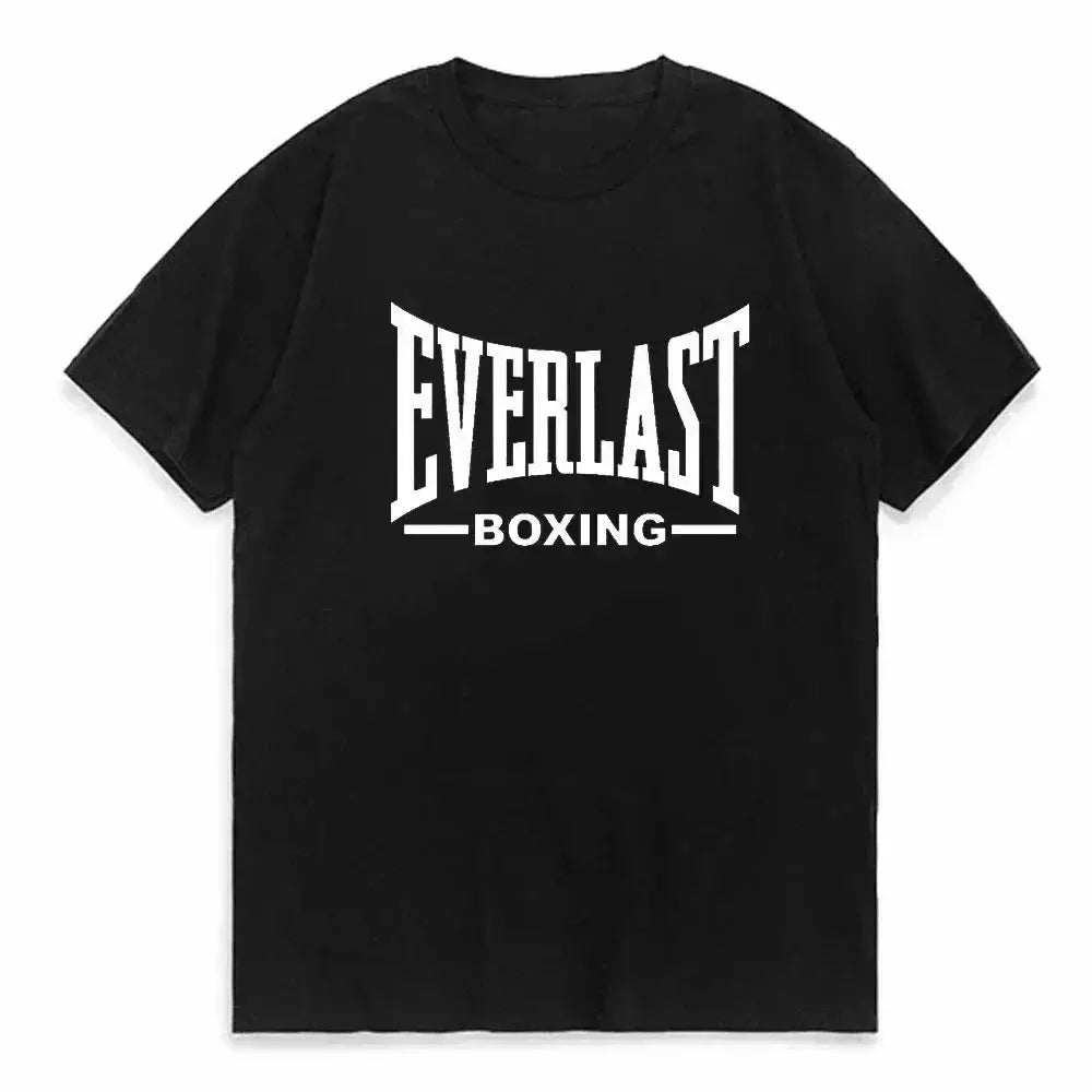EVERLAST Boxing Logo T-shirt Men Women O Collar Printed Summer Cotton T-shirt Harajuku Street Boys Girls Family Matching Wear - KC’s Way‼️🥊