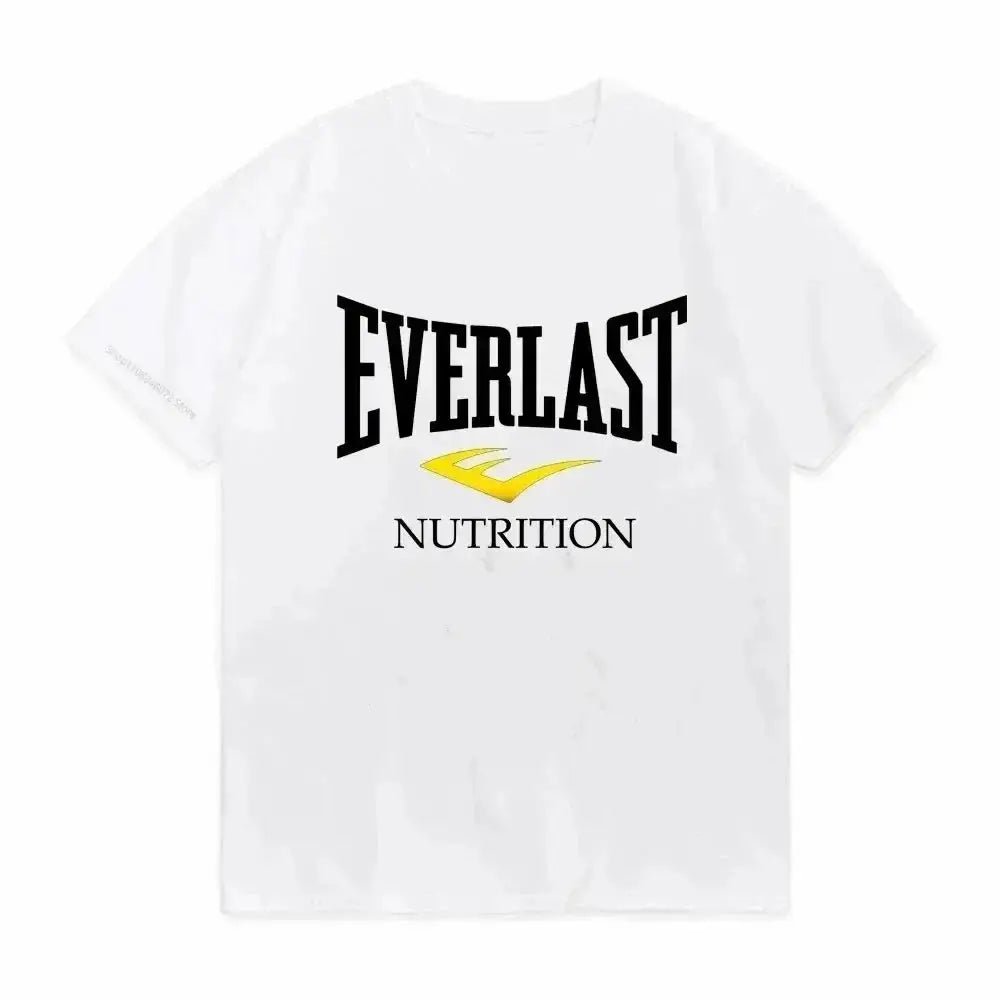 EVERLAST Boxing Logo T-shirt Men Women O Collar Printed Summer Cotton T-shirt Harajuku Street Boys Girls Family Matching Wear - KC’s Way‼️🥊