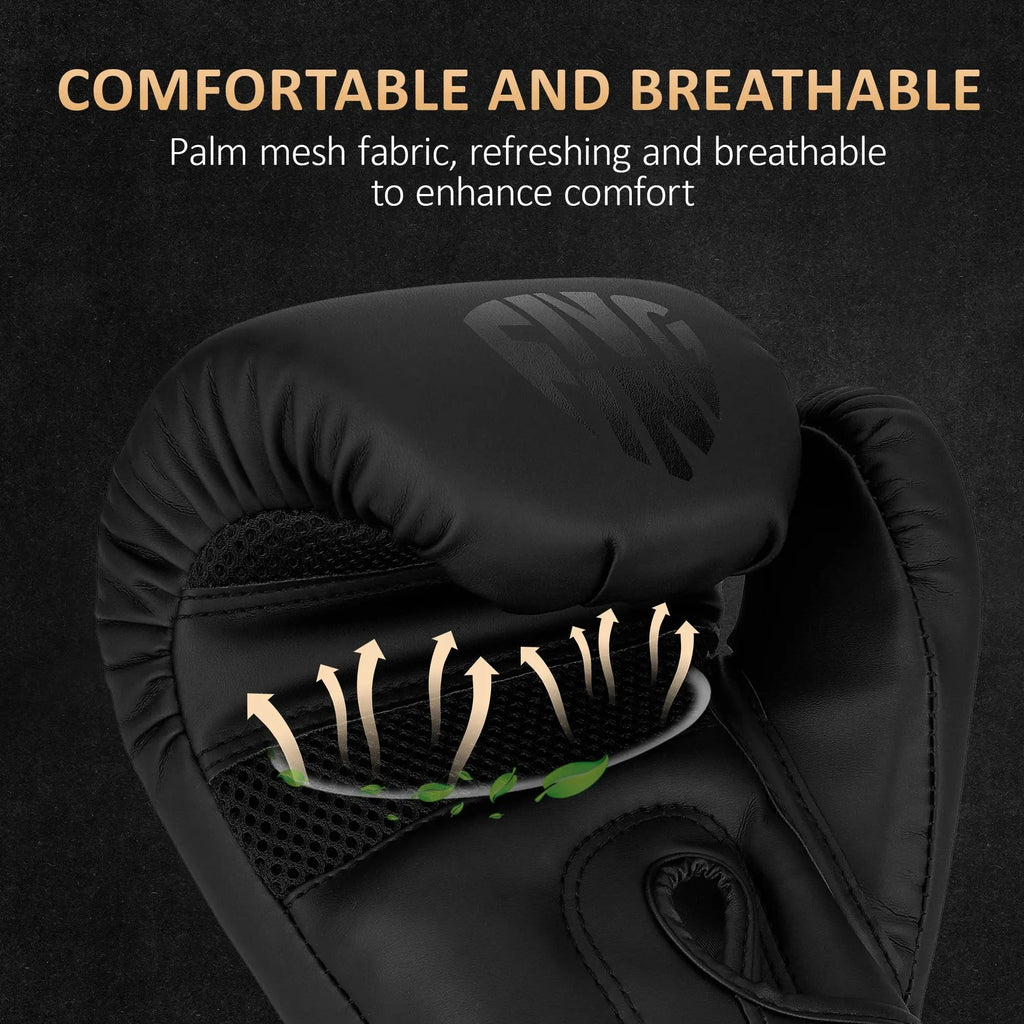 FIVING Boxing Gloves PU Leather for Men and Women - Professional Training Sparring - KC’s Way‼️🥊