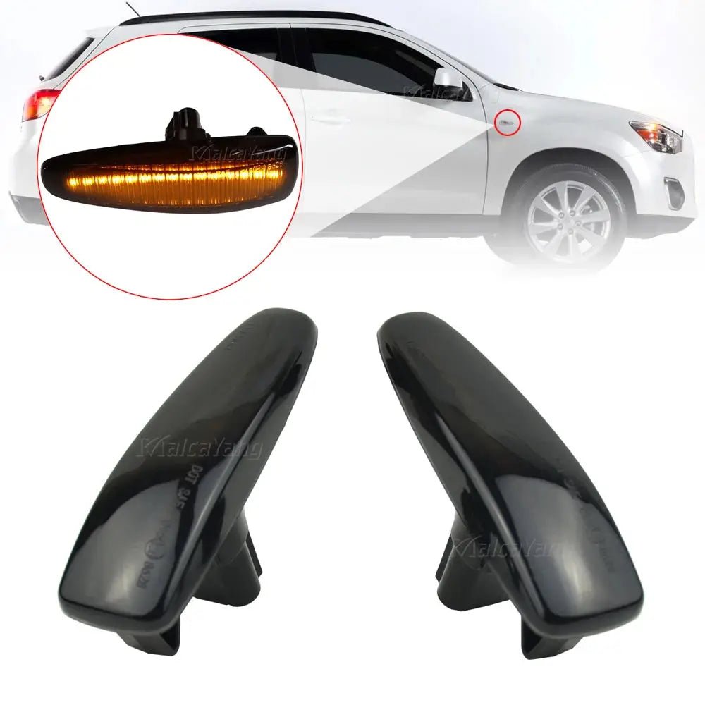 For Mitsubishi Lancer EVO X Outlander Sport Mirage 2014+ Dynamic LED Fender Side Marker Turn Signal Light Marker Lamp - PureGlamSpin