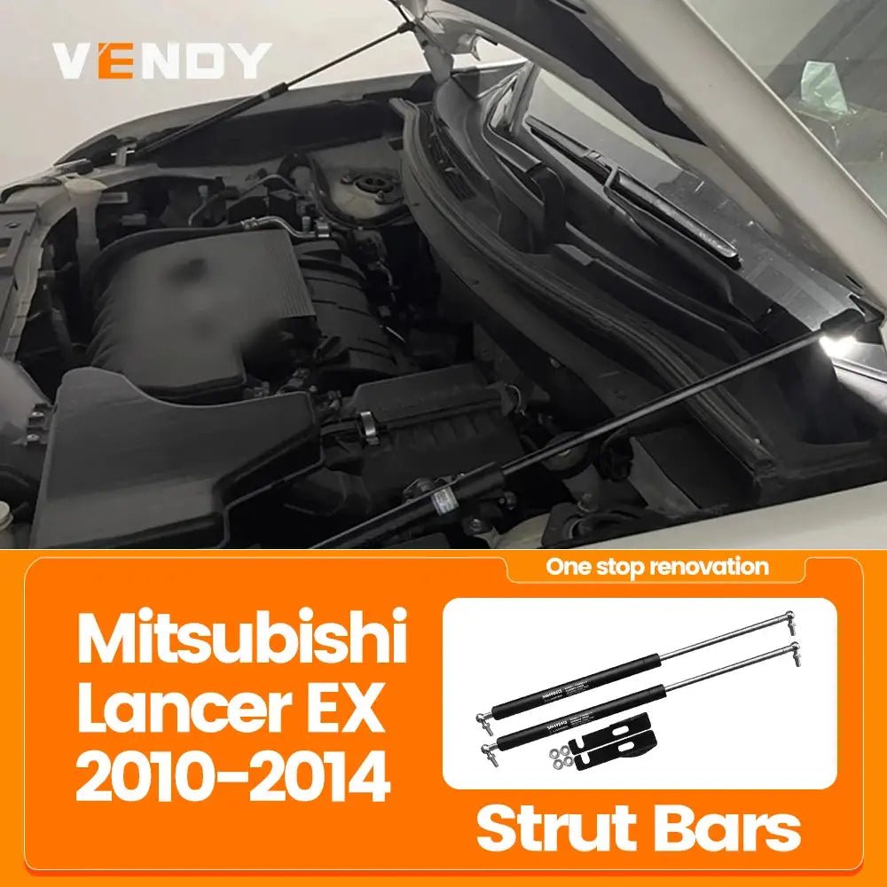 Front Bonnet Hood Strut For Mitsubishi Lancer EX 2010 - 2014 2pcs Lift Support Bars Gas Spring Dampers Engine Cover Rod 2012 2013 - PureGlamSpin