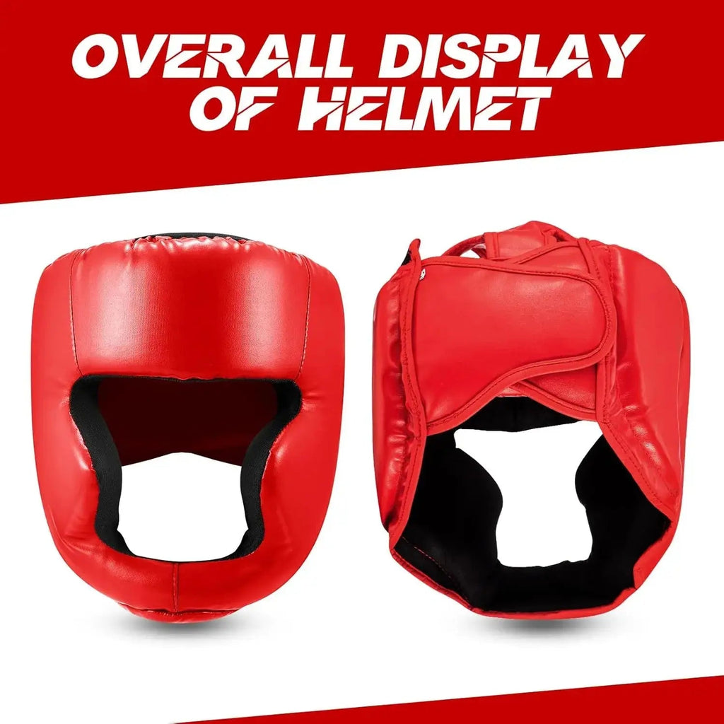 Full - covered Pu Boxing Helmet Kids Adults Muay Thai Training Sparring Boxing Headgear Gym Equipment Taekwondo Head Guard - KC’s Way‼️🥊