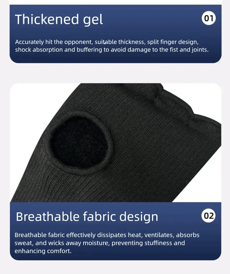 Gel Boxing Gloves for Men and Women 100cm Elastic Wrist Strap Soft Padded Protection for Fists Thai Boxing, MMA, Kickboxing - KC’s Way‼️🥊