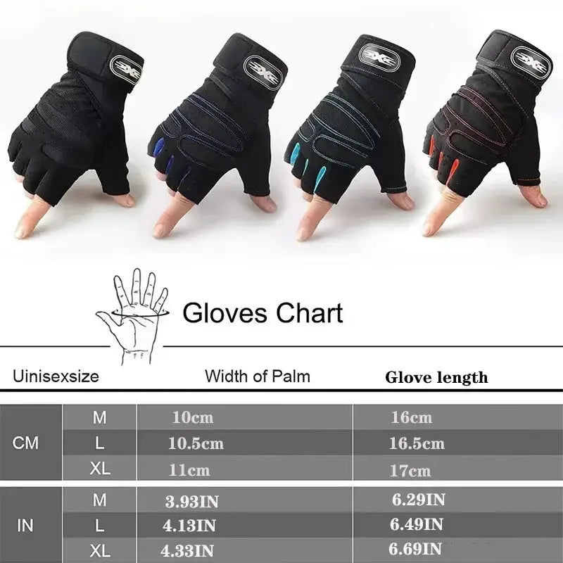 Gym Gloves for Men Women Fitness Weight Lifting Wristband Gloves Body Building Training Sports Exercise Cycling Glove Shockproof - KC’s Way‼️🥊