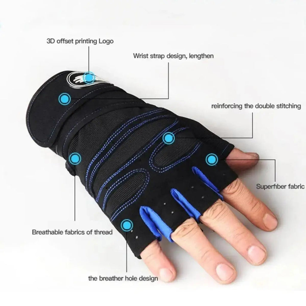 Gym Gloves for Men Women Fitness Weight Lifting Wristband Gloves Body Building Training Sports Exercise Cycling Glove Shockproof - KC’s Way‼️🥊