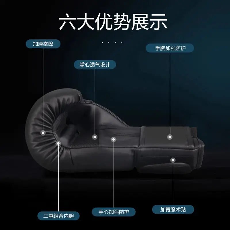 High Quality 6 8 10 12oz Boxing Gloves PU Leather Muay Thai Guantes De Boxeo Free Fight MMA Sandbag Training Glove For Men Women - KC’s Way‼️🥊