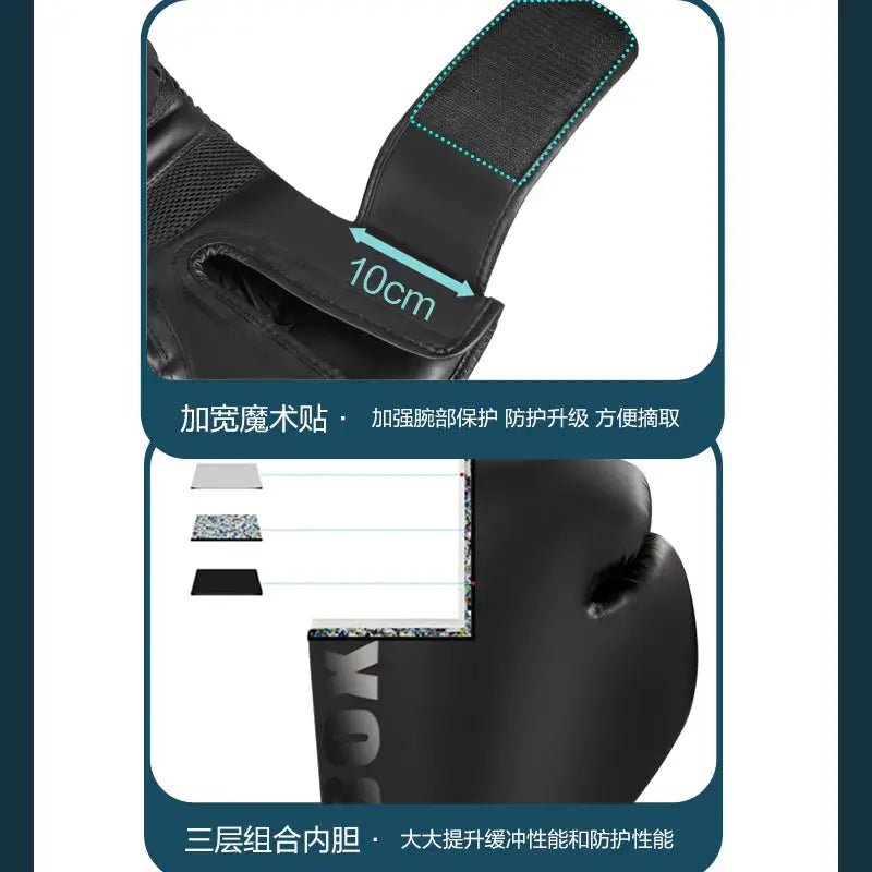 High Quality 6 8 10 12oz Boxing Gloves PU Leather Muay Thai Guantes De Boxeo Free Fight MMA Sandbag Training Glove For Men Women - KC’s Way‼️🥊