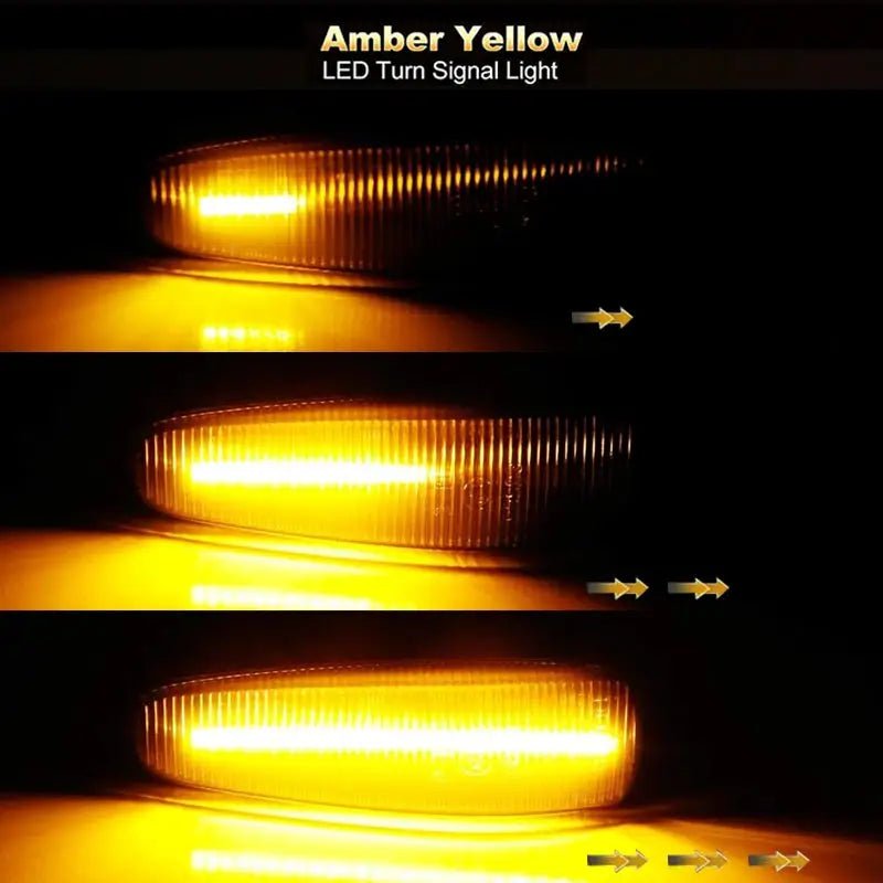iJDM Sequential Blink Amber LED Side Marker Light For Mitsubishi Lancer Evo X Mirage Outlander Sport,Replace OEM Sidemarkers 12v - PureGlamSpin
