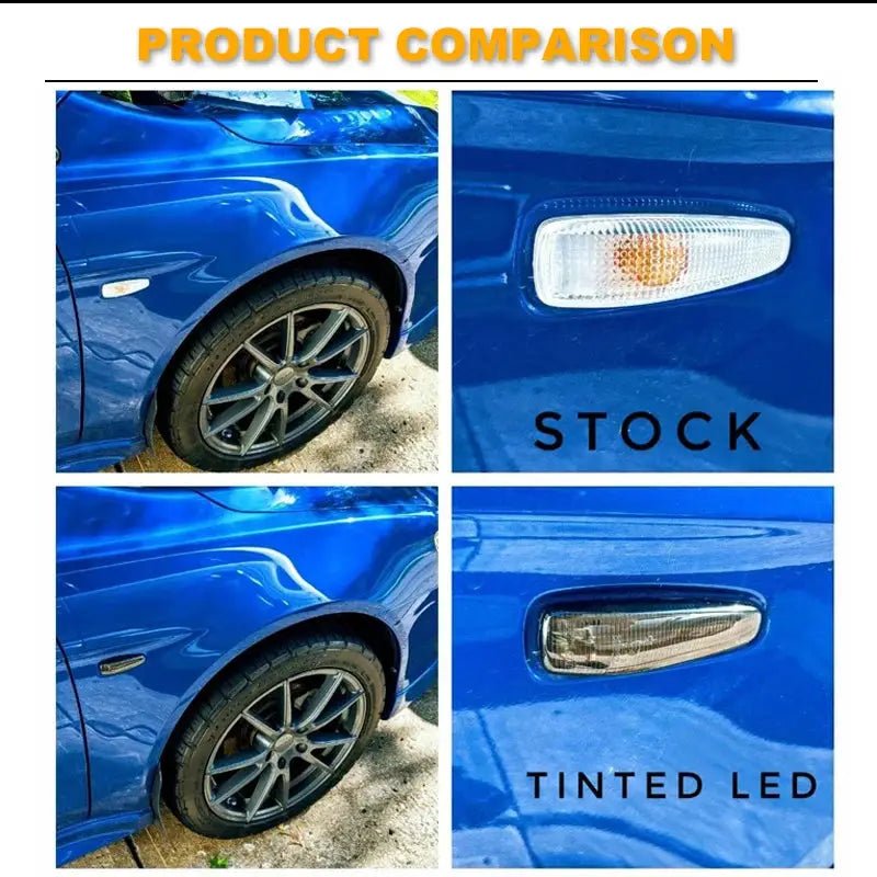 iJDM Sequential Blink Amber LED Side Marker Light For Mitsubishi Lancer Evo X Mirage Outlander Sport,Replace OEM Sidemarkers 12v - PureGlamSpin