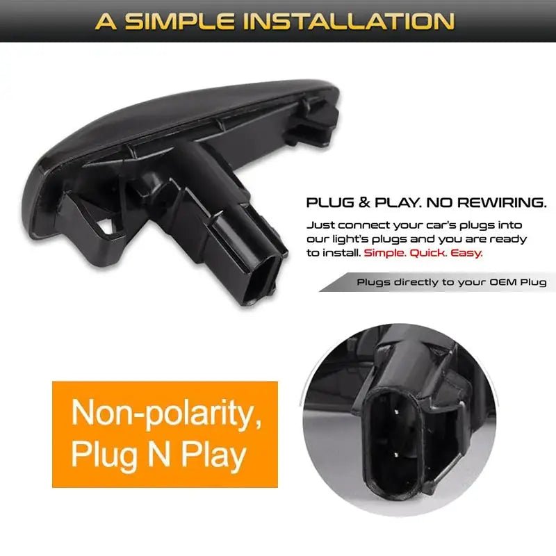 iJDM Sequential Blink Amber LED Side Marker Light For Mitsubishi Lancer Evo X Mirage Outlander Sport,Replace OEM Sidemarkers 12v - PureGlamSpin