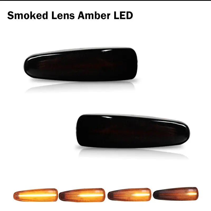 iJDM Sequential Blink Amber LED Side Marker Light For Mitsubishi Lancer Evo X Mirage Outlander Sport,Replace OEM Sidemarkers 12v - PureGlamSpin