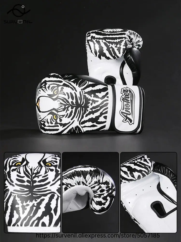 Kick Boxing Gloves 10/12/14oz/16oz PU Leather Professional Muay Thai MMA Kickboxing Glove Silver Sandbag Punch Training Gear - KC’s Way‼️🥊