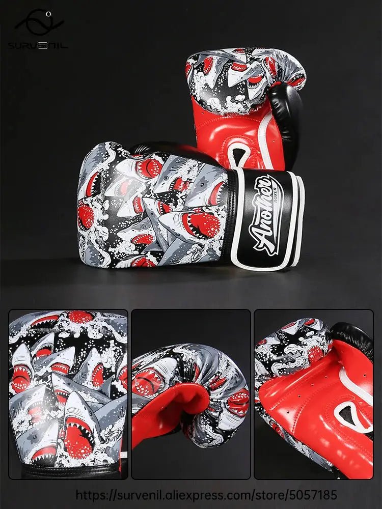 Kick Boxing Gloves 10/12/14oz/16oz PU Leather Professional Muay Thai MMA Kickboxing Glove Silver Sandbag Punch Training Gear - KC’s Way‼️🥊