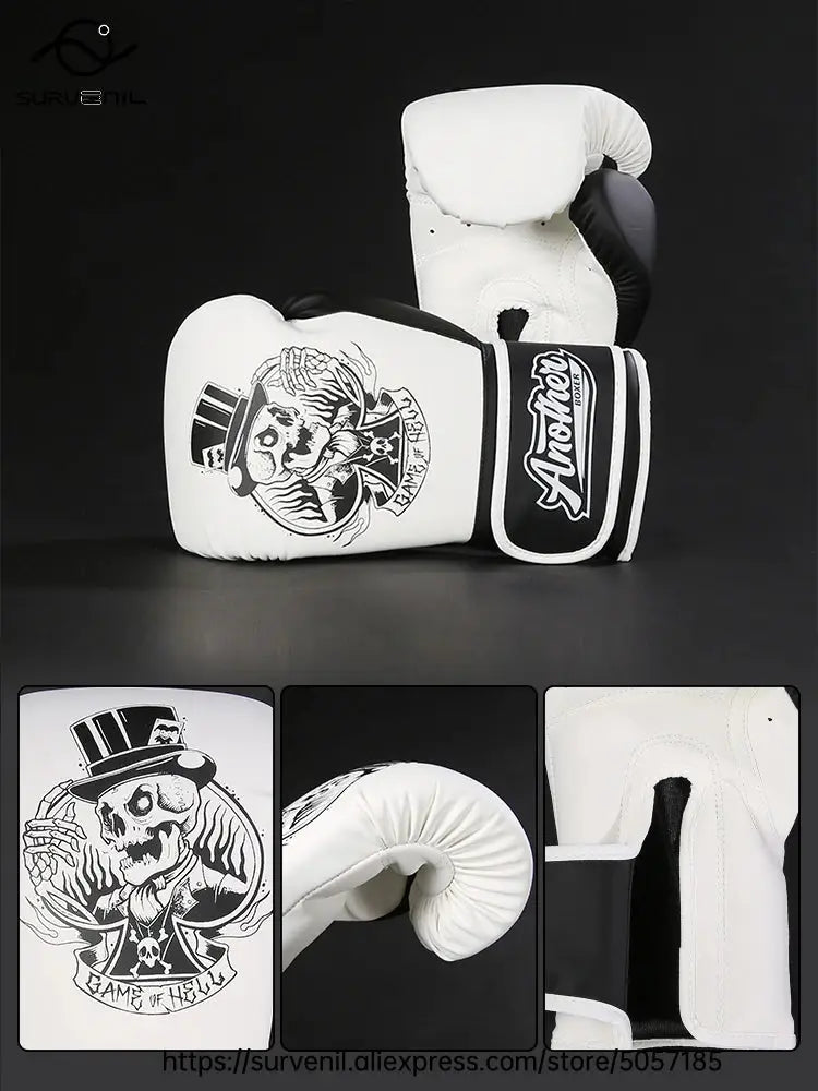 Kick Boxing Gloves 10/12/14oz/16oz PU Leather Professional Muay Thai MMA Kickboxing Glove Silver Sandbag Punch Training Gear - KC’s Way‼️🥊