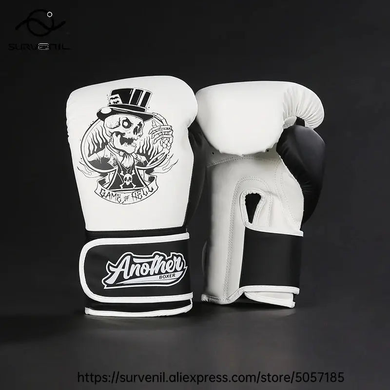 Kick Boxing Gloves 10/12/14oz/16oz PU Leather Professional Muay Thai MMA Kickboxing Glove Silver Sandbag Punch Training Gear - KC’s Way‼️🥊
