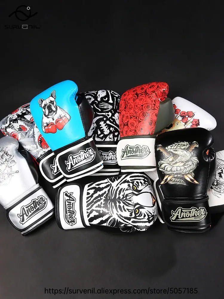 Kick Boxing Gloves 10/12/14oz/16oz PU Leather Professional Muay Thai MMA Kickboxing Glove Silver Sandbag Punch Training Gear - KC’s Way‼️🥊