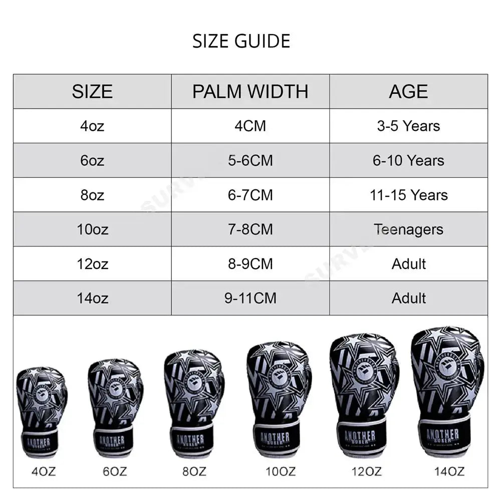 Kick Boxing Gloves 10/12/14oz/16oz PU Leather Professional Muay Thai MMA Kickboxing Glove Silver Sandbag Punch Training Gear - KC’s Way‼️🥊