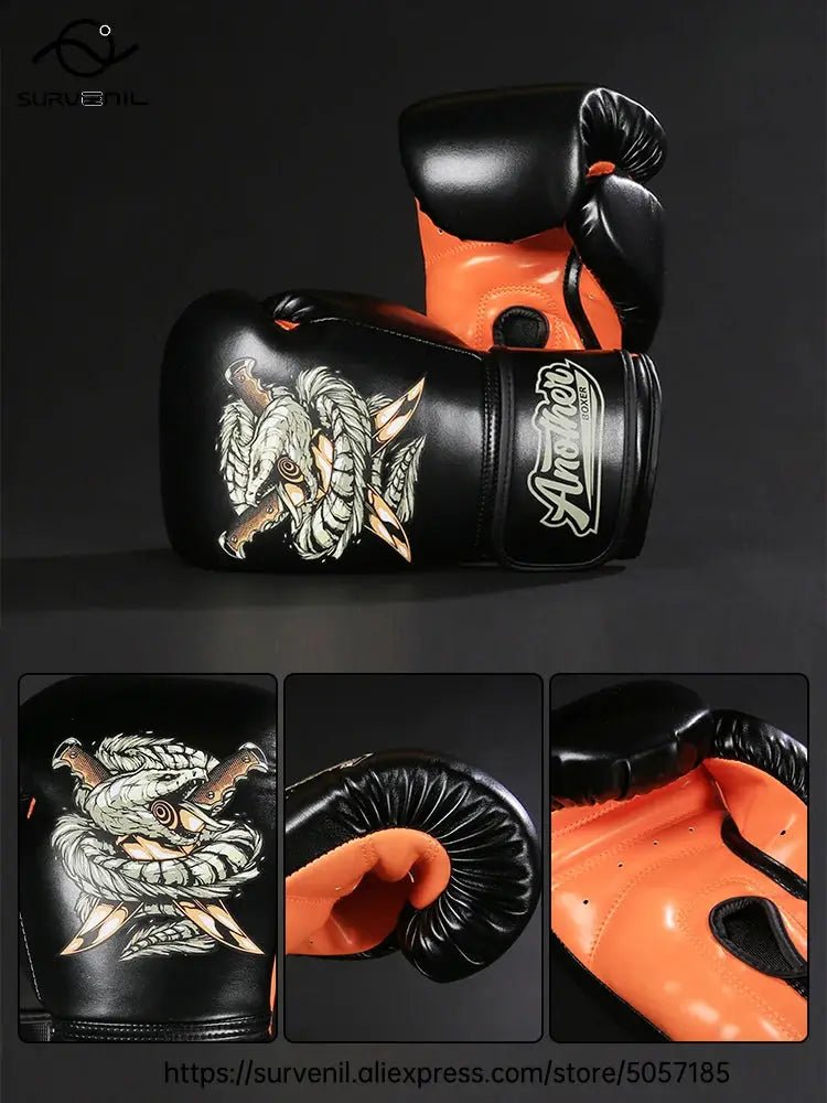 Kick Boxing Gloves 10/12/14oz/16oz PU Leather Professional Muay Thai MMA Kickboxing Glove Silver Sandbag Punch Training Gear - KC’s Way‼️🥊