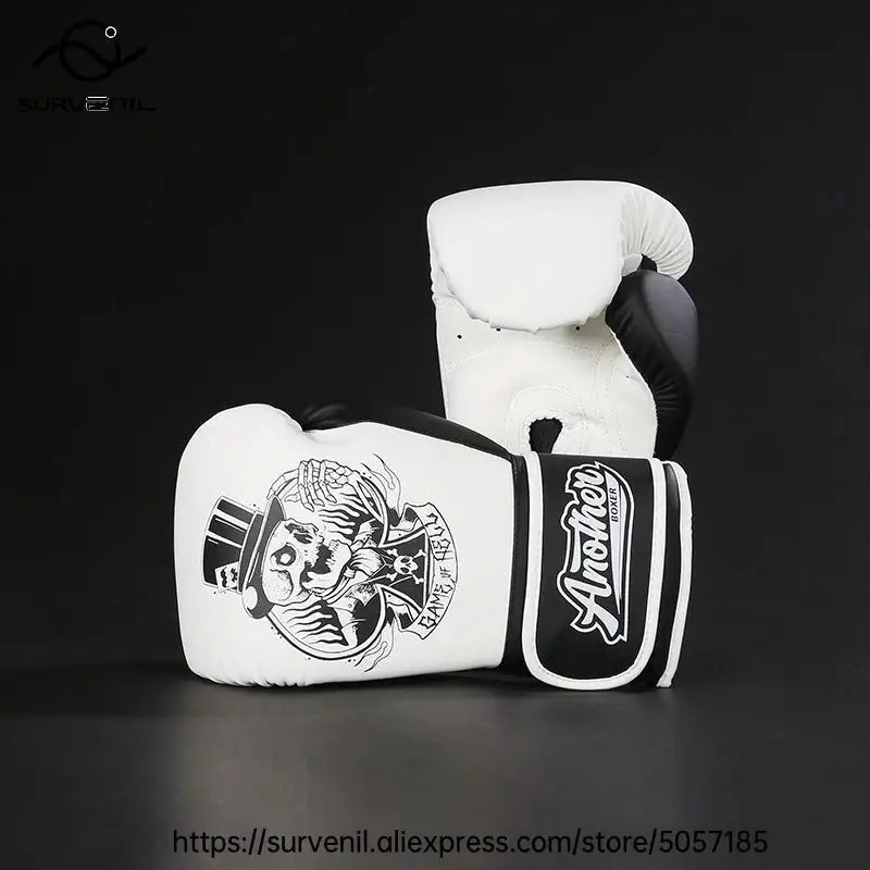 Kick Boxing Gloves 10/12/14oz/16oz PU Leather Professional Muay Thai MMA Kickboxing Glove Silver Sandbag Punch Training Gear - KC’s Way‼️🥊