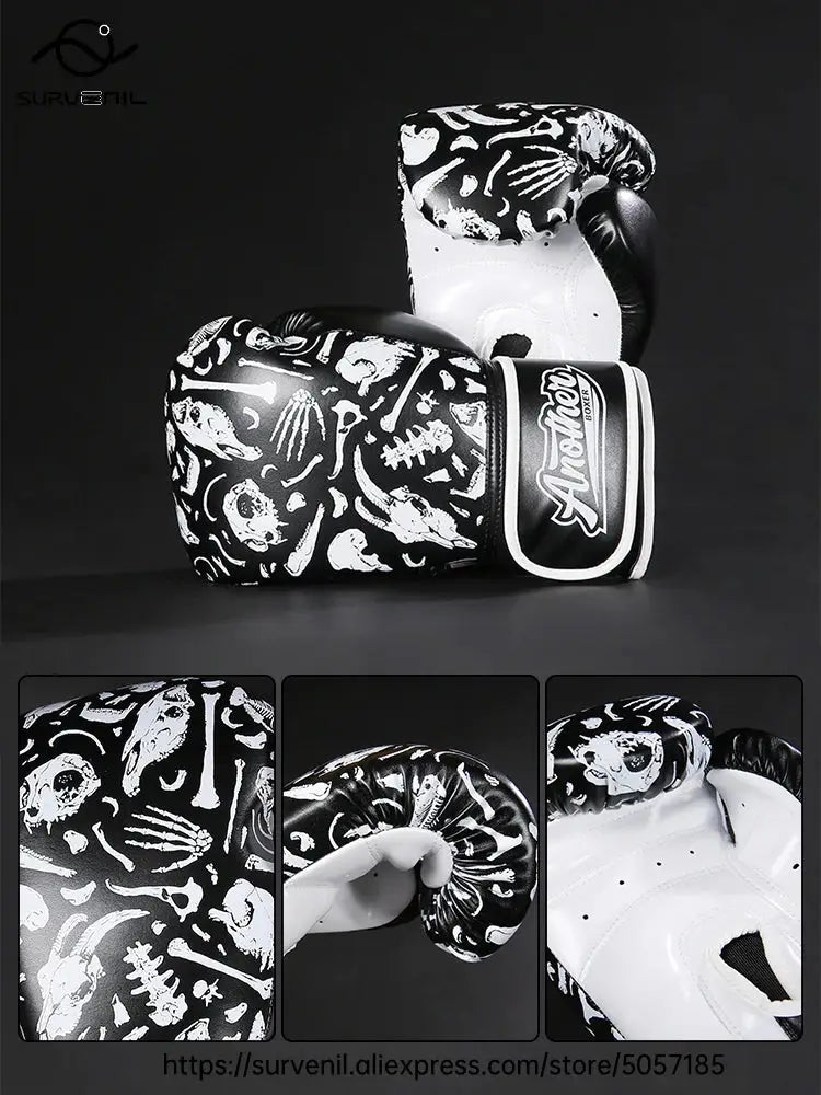 Kick Boxing Gloves 10/12/14oz/16oz PU Leather Professional Muay Thai MMA Kickboxing Glove Silver Sandbag Punch Training Gear - KC’s Way‼️🥊