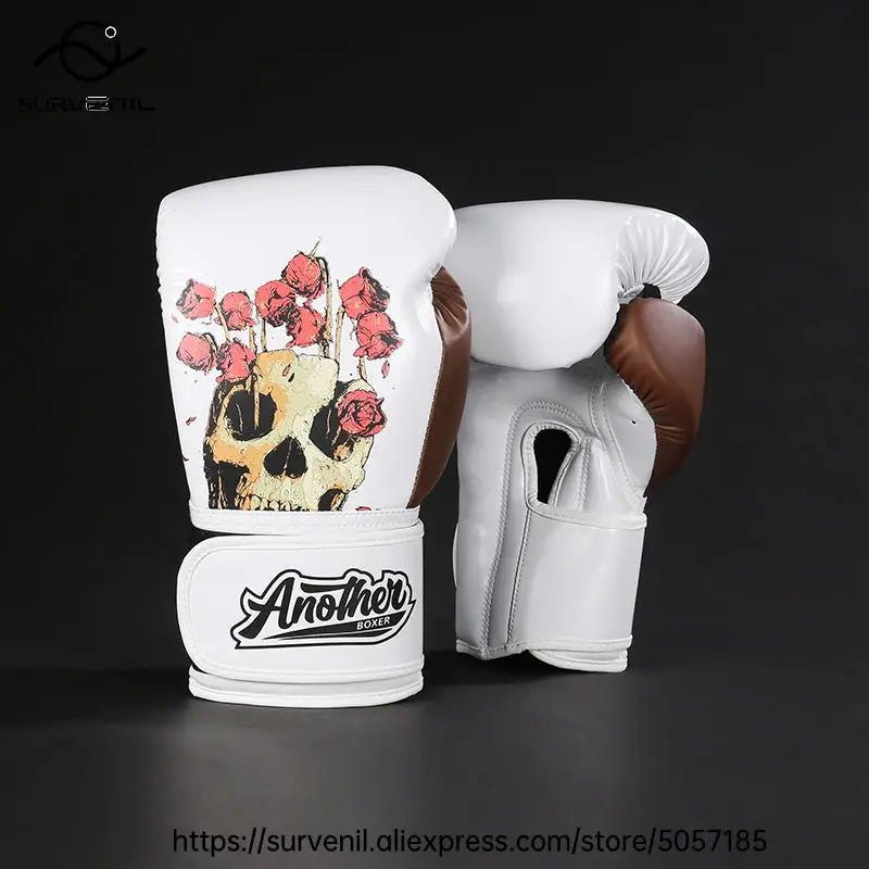 Kick Boxing Gloves 10/12/14oz/16oz PU Leather Professional Muay Thai MMA Kickboxing Glove Silver Sandbag Punch Training Gear - KC’s Way‼️🥊