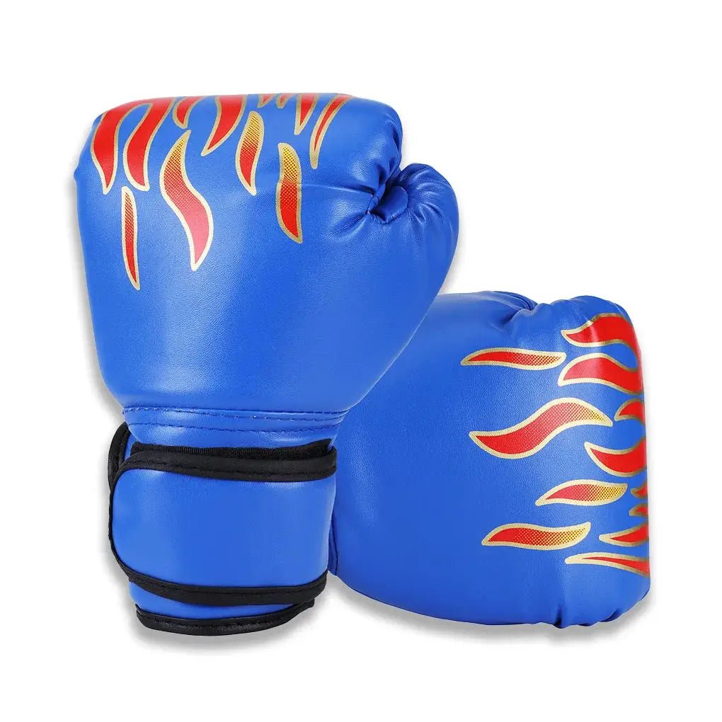 Kids Boxing Gloves Punch Training Adjustable Kickboxing Fighting Exercise Fitness Mitts Glove Hand Protector Blue - KC’s Way‼️🥊