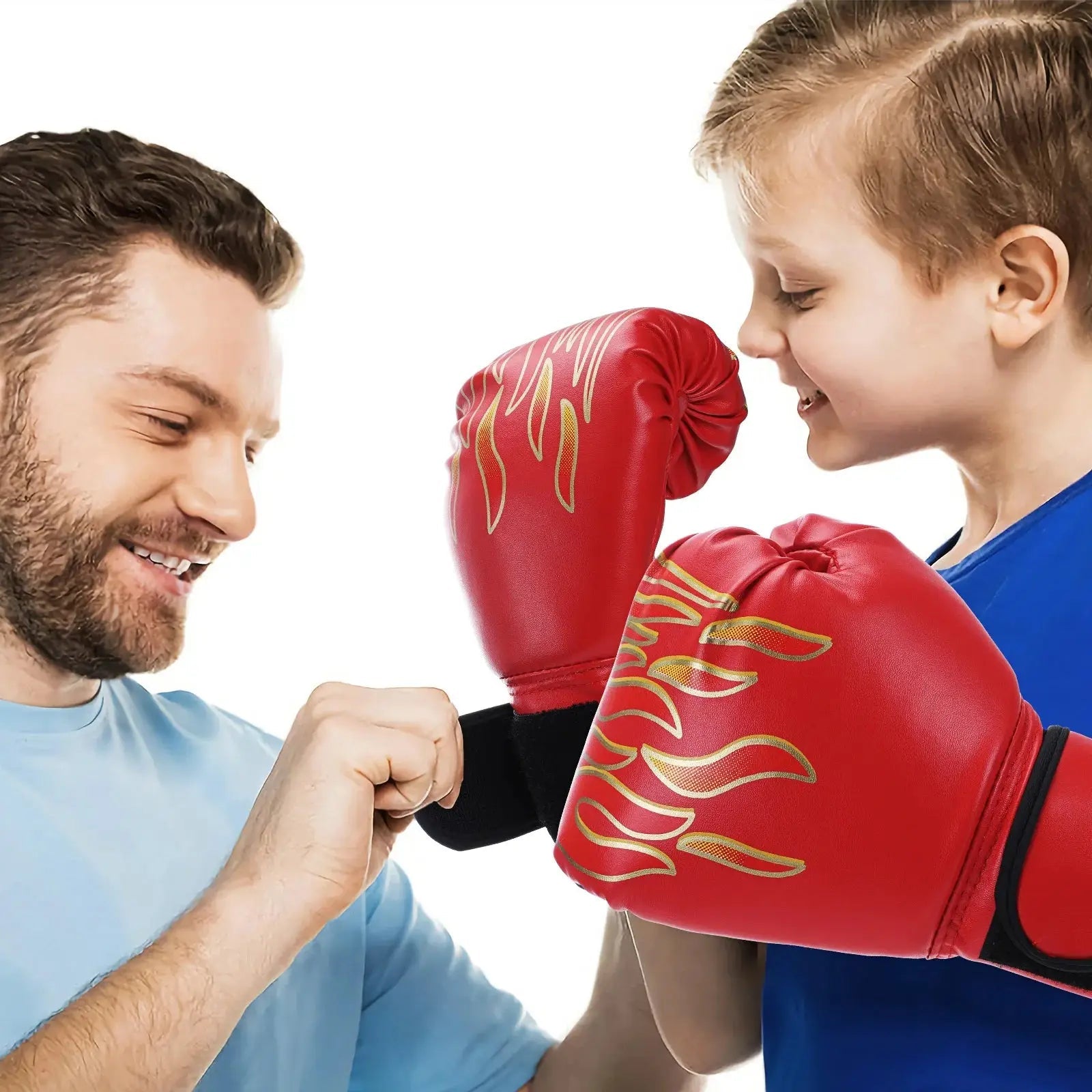 Kids Boxing Gloves Punch Training Adjustable Kickboxing Fighting Exercise Fitness Mitts Glove Hand Protector Blue - KC’s Way‼️🥊