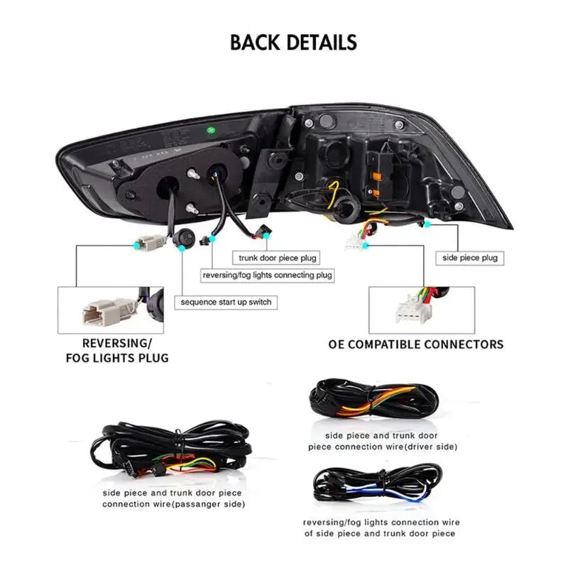 LED Tail Lights For Mitsubishi Lancer 2009 - 2021 Rear Lamp Assembly Pair - PureGlamSpin