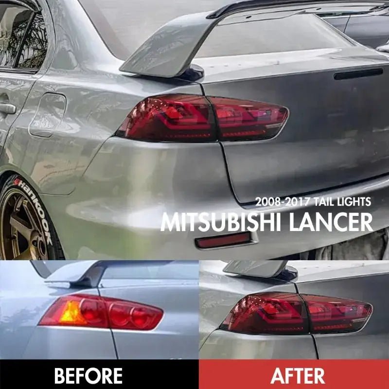 LED Tail Lights For Mitsubishi Lancer 2009 - 2021 Rear Lamp Assembly Pair - PureGlamSpin