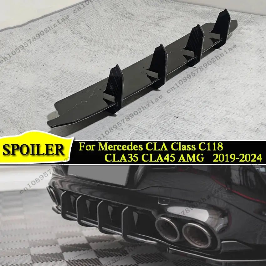Maxton Style Rear Diffuser For Mercedes CLA Class C118 CLA35 CLA45 AMG 2019 - 2024 Gloss Black Rear airflow Splitters Accessories - PureGlamSpin